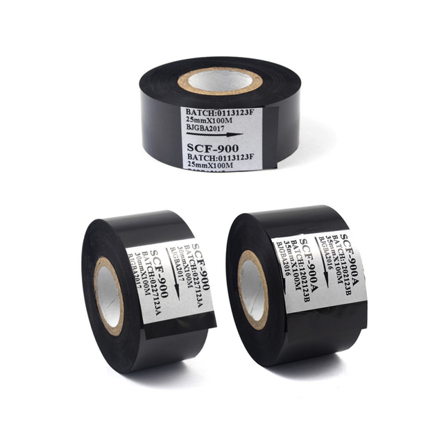 Cinta de transferencia de estampado en caliente negra de 25 mm 30 mm 35 mm para máquina de impresión