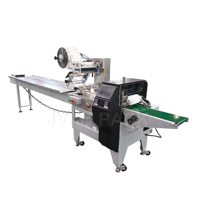 Empaquetadora automática de envoltura de flujo horizontal con 3 servos SZ-100