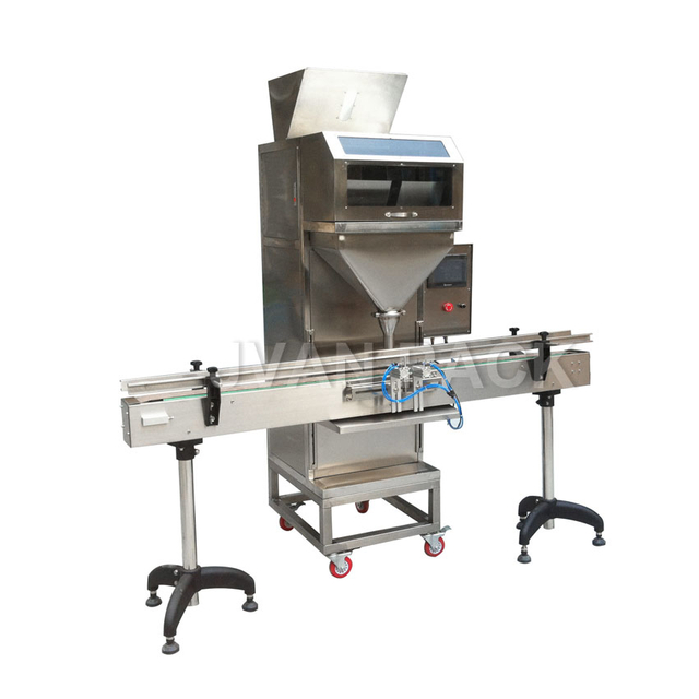 Máquina empacadora, llenadora y pesaje de gránulos automática DC-2 con transportador