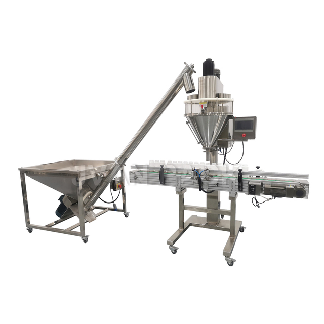 Máquina llenadora automática de barrena para polvo con transportador DF-A