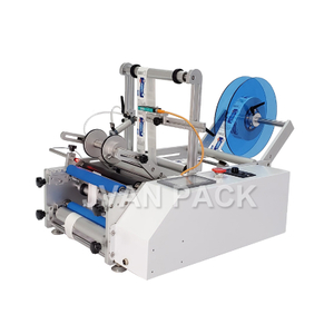 Etiquetadora semiautomática frontal y trasera MT-801, etiquetadora de etiquetas adhesivas de doble cara para botellas redondas