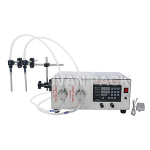 GX-II Bomba magnética de doble cabezal Llenadora de líquidos farmacéuticos Control digital Loción cuantitativa Máquina de llenado de botellas de agua y jugo