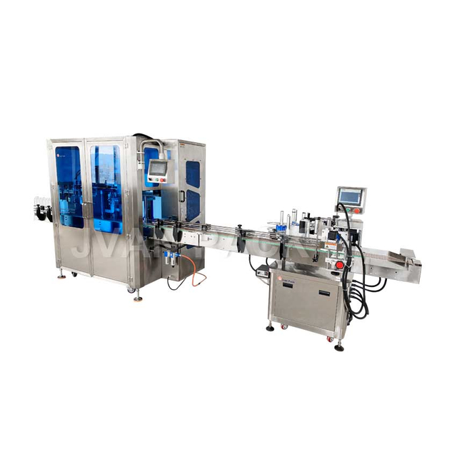 Máquina llenadora, taponadora y etiquetadora de seguimiento automático