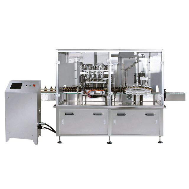 Máquina llenadora de botellas monobloque de 8 cabezales YTSP y máquina taponadora de doble cabezal