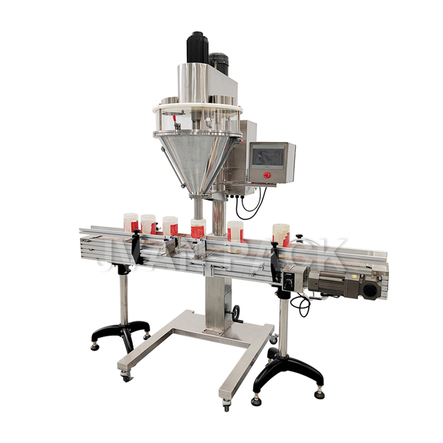 Máquina llenadora de botellas de polvo con barrena volumétrica de proteína neumática automática DF-A con transportador