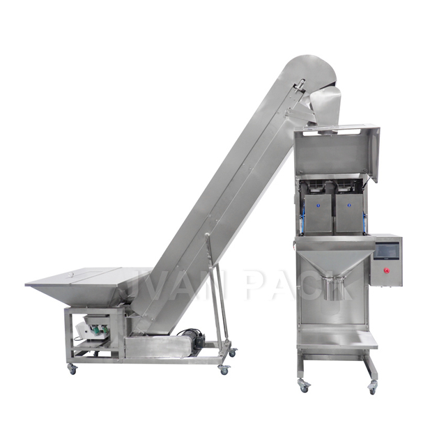 Máquina llenadora y pesaje de gránulos de doble escala DC-B&ZX-D con alimentador