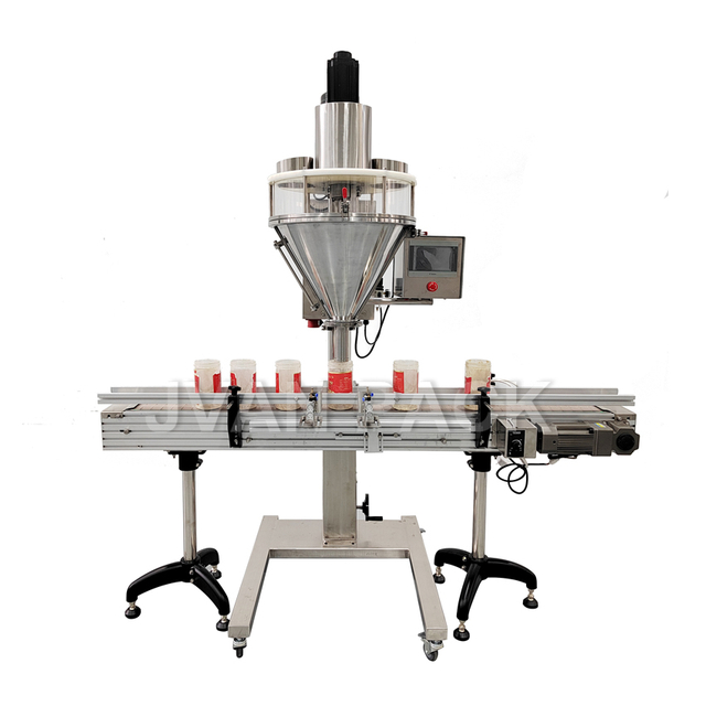 Máquina llenadora de botellas de polvo con barrena volumétrica de proteína neumática automática DF-A con transportador